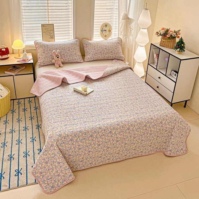 91家纺网 家纺一手货源 找家纺 岚吉家纺 2026新款新疆棉机包边床盖三四件套 晚香