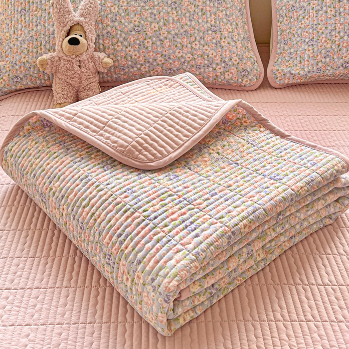 91家纺网 家纺一手货源 找家纺 岚吉家纺 2026新款新疆棉机包边床盖三四件套 晚香