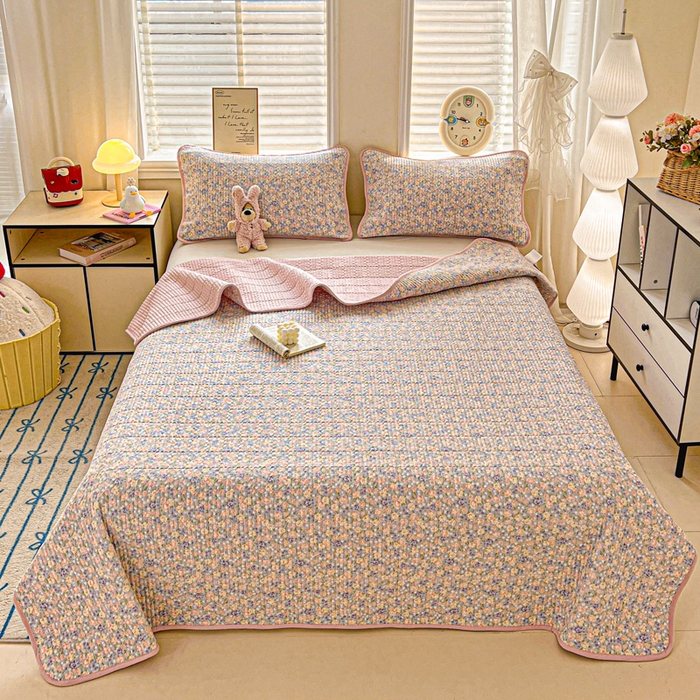 91家纺网 家纺一手货源 找家纺 岚吉家纺 2026新款新疆棉机包边床盖三四件套 晚香