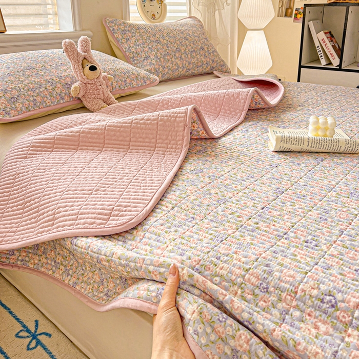 91家纺网 家纺一手货源 找家纺 岚吉家纺 2026新款新疆棉机包边床盖三四件套 晚香