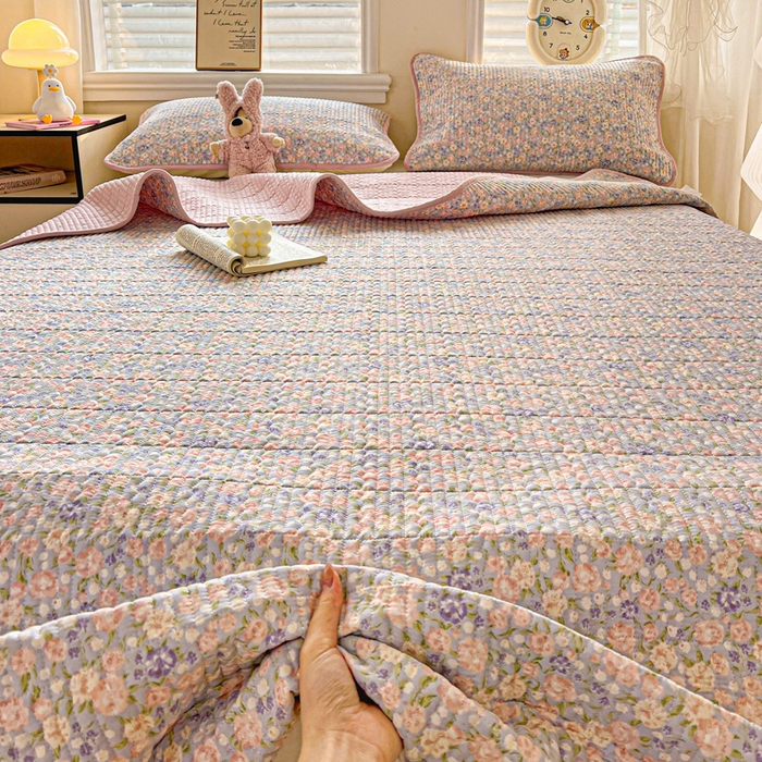 91家纺网 家纺一手货源 找家纺 岚吉家纺 2026新款新疆棉机包边床盖三四件套 晚香