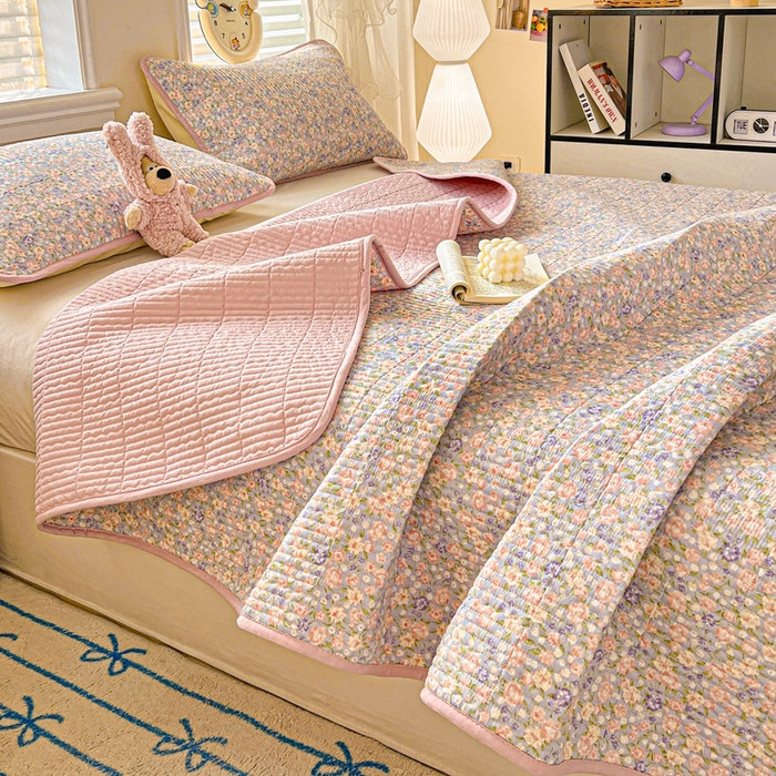 91家纺网 家纺一手货源 找家纺 岚吉家纺 2026新款新疆棉机包边床盖三四件套 晚香