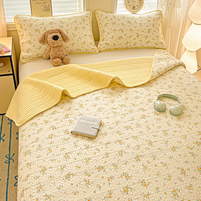 岚吉家纺 2026新款新疆棉机包边床盖三四件套 邂逅