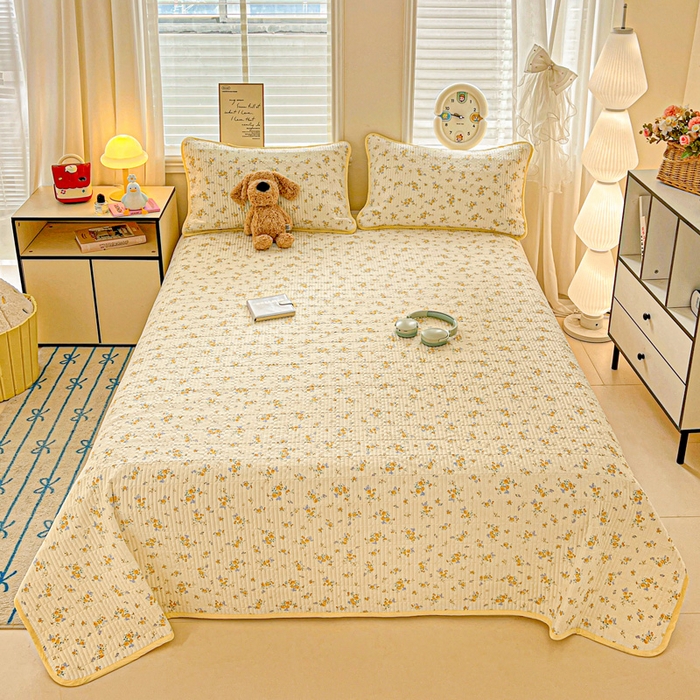 91家纺网 家纺一手货源 找家纺 岚吉家纺 2026新款新疆棉机包边床盖三四件套 邂逅