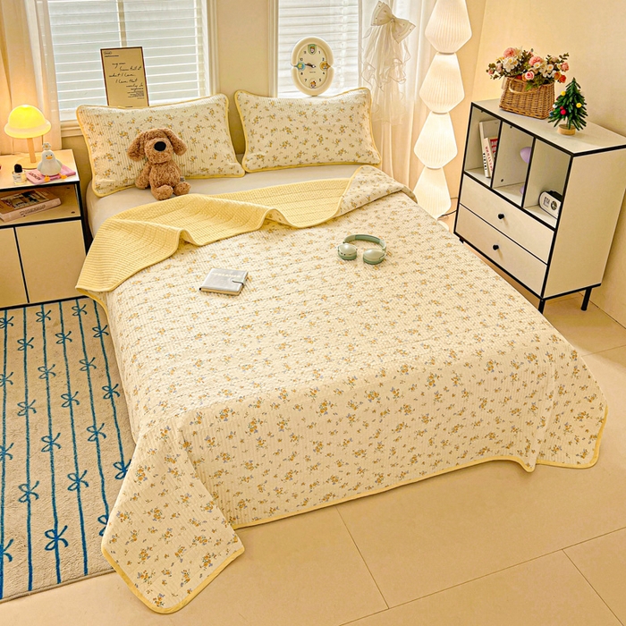 91家纺网 家纺一手货源 找家纺 岚吉家纺 2026新款新疆棉机包边床盖三四件套 邂逅