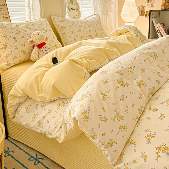 91家纺网 家纺一手货源 找家纺 岚吉家纺 2026新款新疆棉机包边床盖三四件套 邂逅