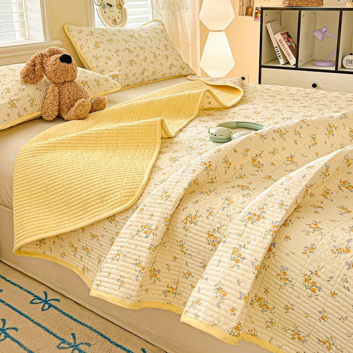 91家纺网 家纺一手货源 找家纺 岚吉家纺 2026新款新疆棉机包边床盖三四件套 邂逅