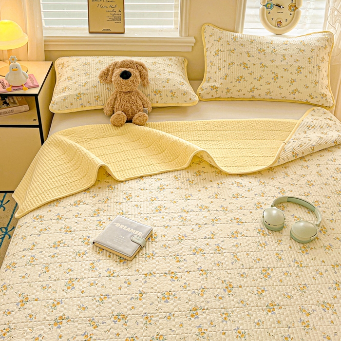 91家纺网 家纺一手货源 找家纺 岚吉家纺 2026新款新疆棉机包边床盖三四件套 邂逅