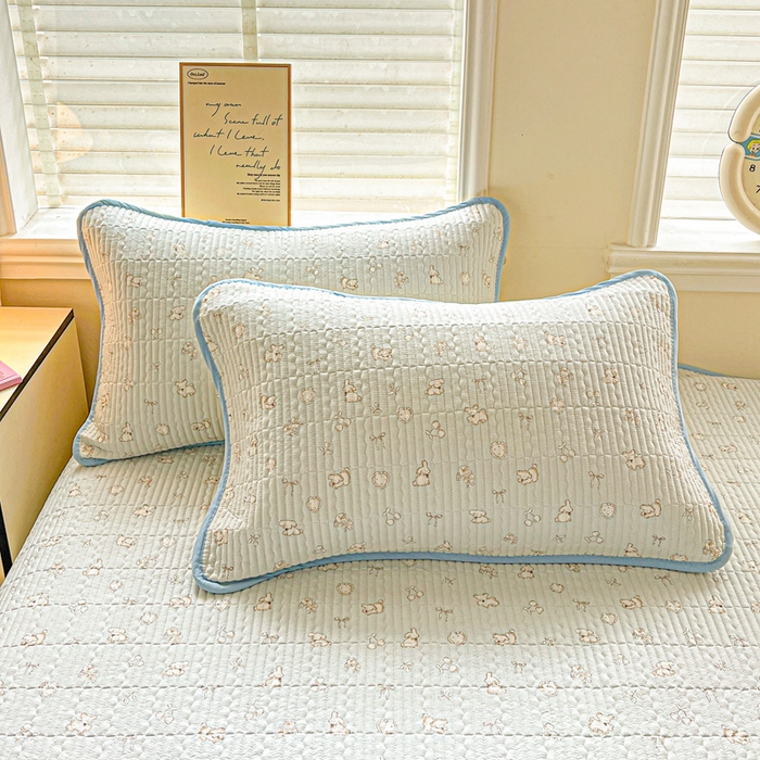 91家纺网 家纺一手货源 找家纺 岚吉家纺 2026新款新疆棉机包边床盖三四件套 星愿小狗