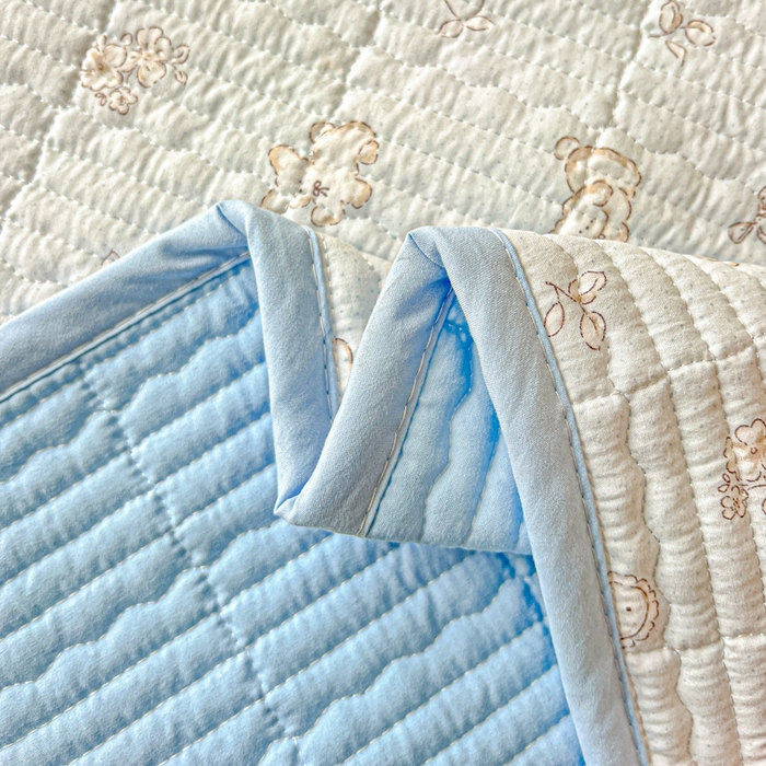 91家纺网 家纺一手货源 找家纺 岚吉家纺 2026新款新疆棉机包边床盖三四件套 星愿小狗