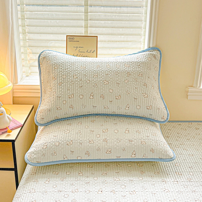 91家纺网 家纺一手货源 找家纺 岚吉家纺 2026新款新疆棉机包边床盖三四件套 星愿小狗