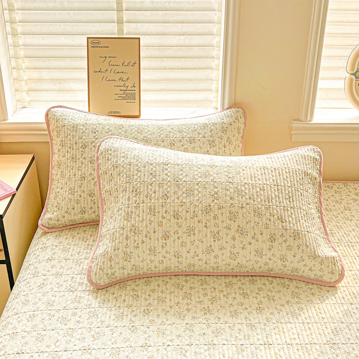 91家纺网 家纺一手货源 找家纺 岚吉家纺 2026新款新疆棉机包边床盖三四件套 栀夏