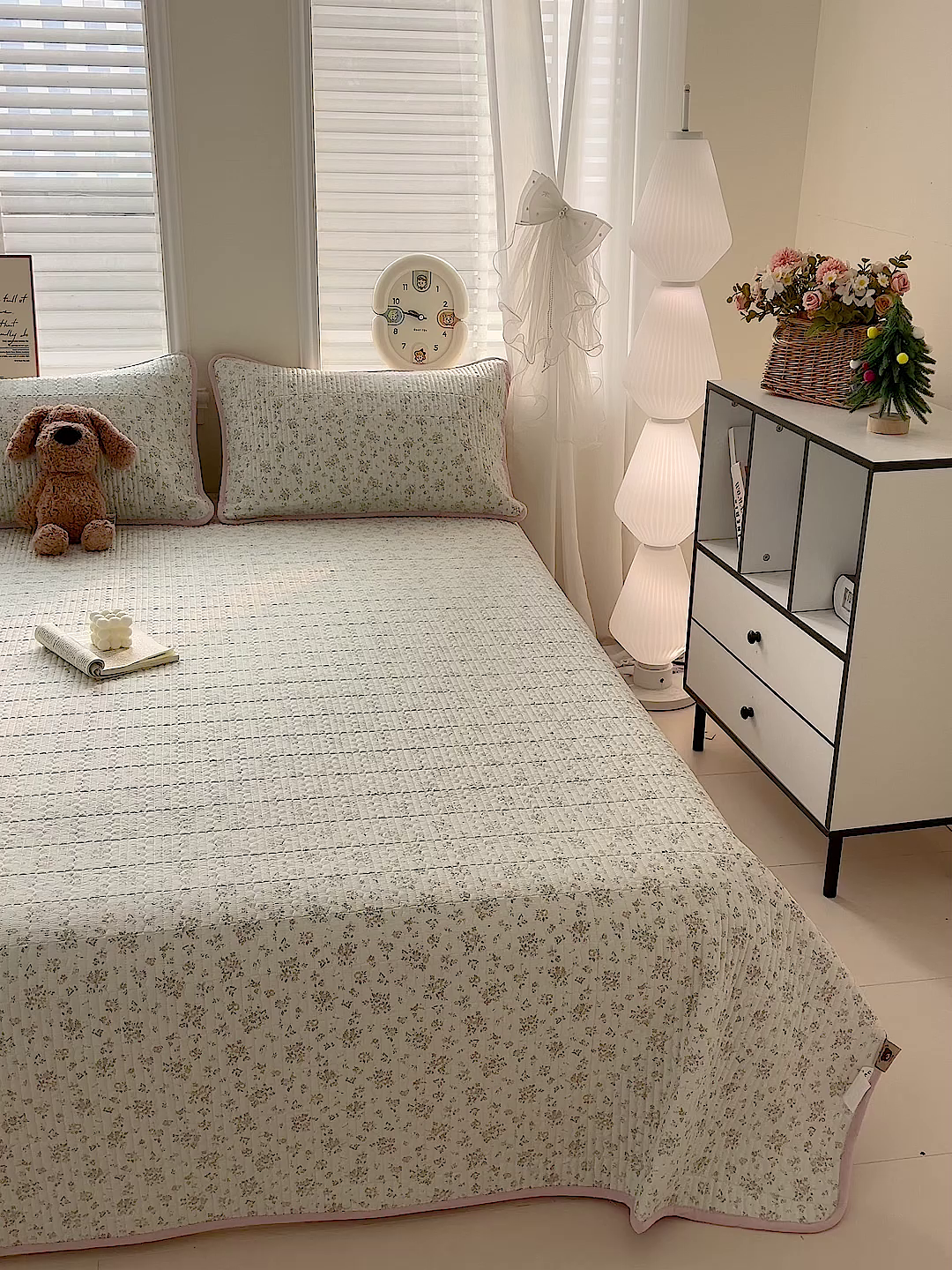 91家纺网 家纺一手货源 找家纺 岚吉家纺 2026新款新疆棉机包边床盖三四件套 栀夏