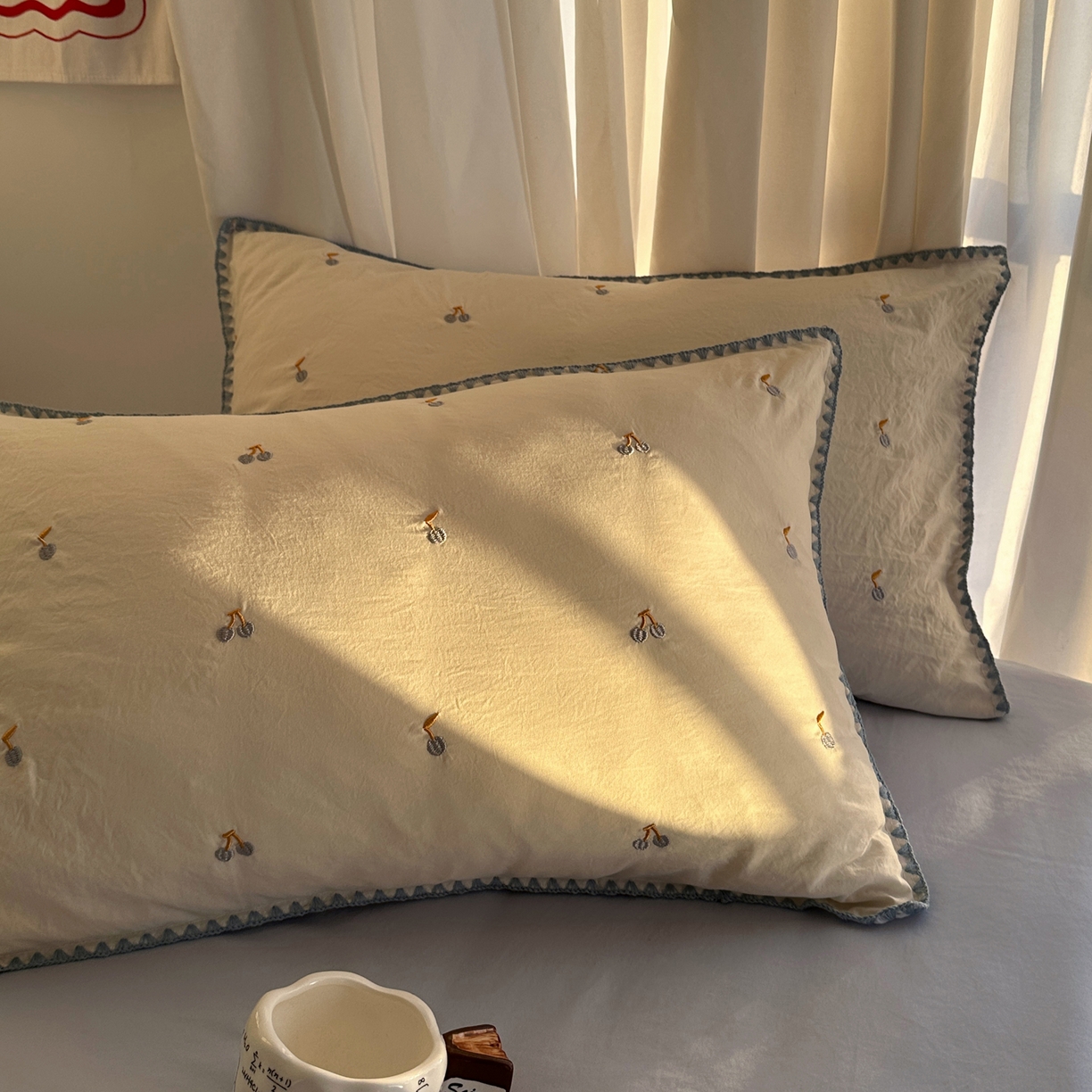 91家纺网 家纺一手货源 找家纺 （总）顾里家纺 2026新款ins韩风刺绣云朵棉四件套