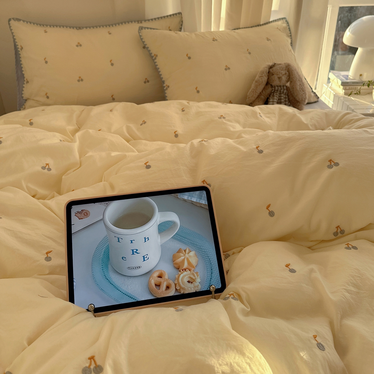 91家纺网 家纺一手货源 找家纺 （总）顾里家纺 2026新款ins韩风刺绣云朵棉四件套