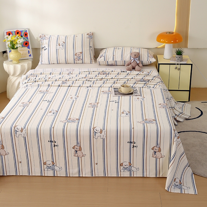 91家纺网 家纺一手货源 找家纺 （总）爱彼家纺 2026春夏新款A类全棉纯棉老粗布凉席三件套席子床单-系列四