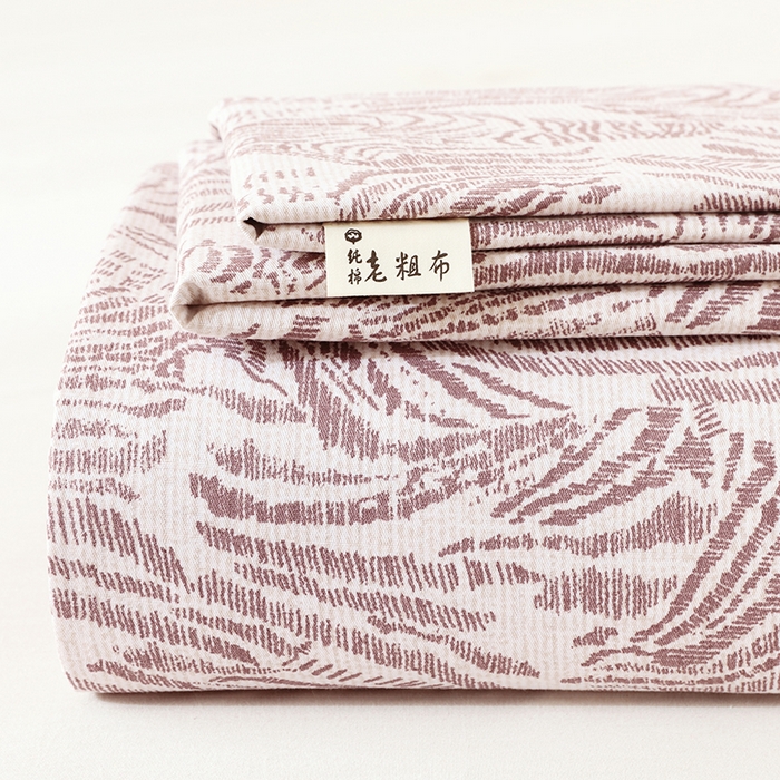 91家纺网 家纺一手货源 找家纺 （总）爱彼家纺 2026春夏新款A类全棉纯棉老粗布凉席三件套席子床单-系列四