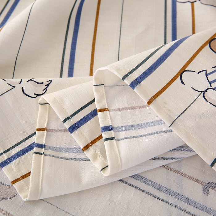 91家纺网 家纺一手货源 找家纺 爱彼家纺 2026春夏新款A类全棉纯棉老粗布凉席三件套席子床单-系列四 华夫格-罗马小狗