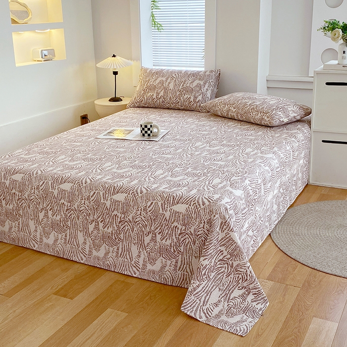 91家纺网 家纺一手货源 找家纺 爱彼家纺 2026春夏新款A类全棉纯棉老粗布凉席三件套席子床单-系列四 华夫格-斑马