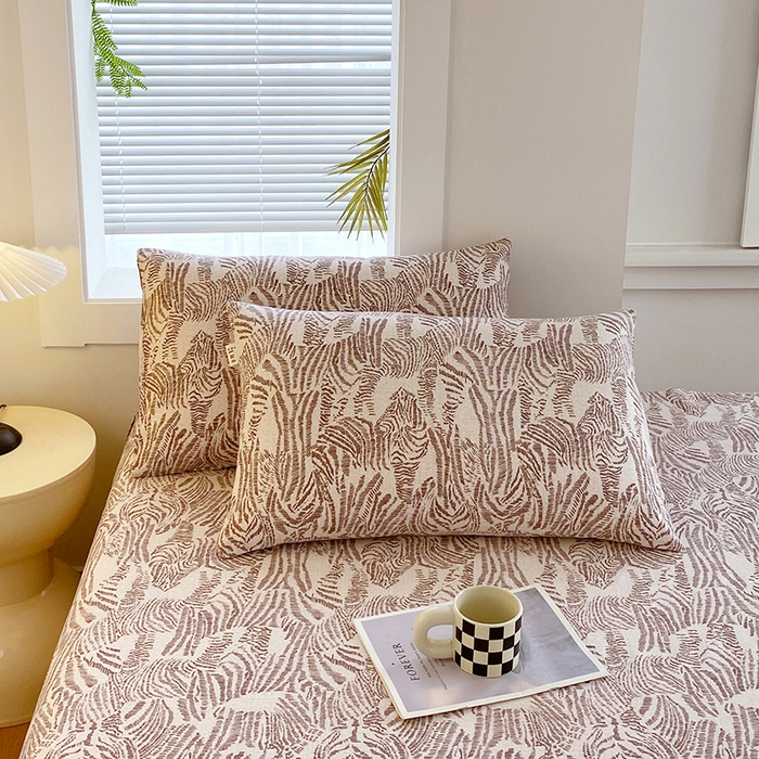 91家纺网 家纺一手货源 找家纺 爱彼家纺 2026春夏新款A类全棉纯棉老粗布凉席三件套席子床单-系列四 华夫格-斑马