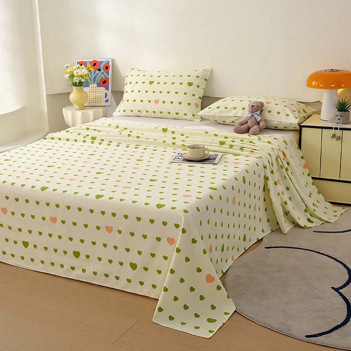 91家纺网 家纺一手货源 找家纺 爱彼家纺 2026春夏新款A类全棉纯棉老粗布凉席三件套席子床单-系列四 华夫格-北野爱心