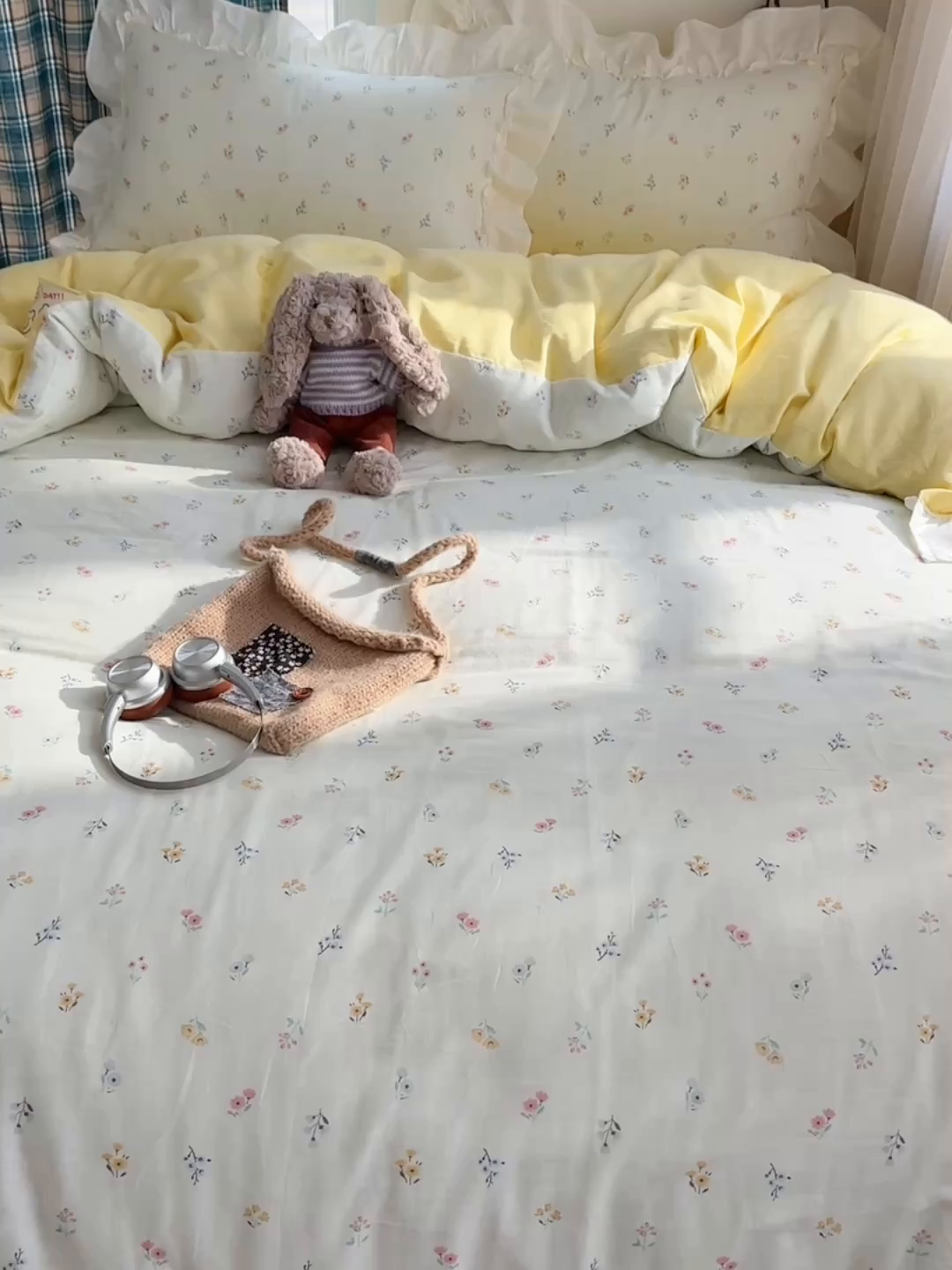 91家纺网 家纺一手货源 找家纺 丽涵家纺 2026新款法式立体花边全棉纯棉双层纱四件套 花园密语