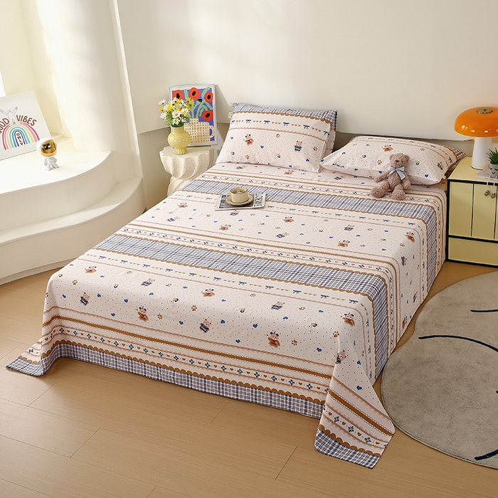 91家纺网 家纺一手货源 找家纺 爱彼家纺 2026春夏新款A类全棉纯棉老粗布凉席三件套席子床单-系列四 华夫格-童话世界