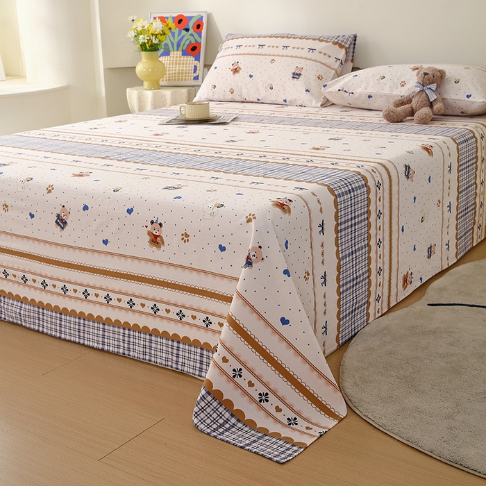 91家纺网 家纺一手货源 找家纺 爱彼家纺 2026春夏新款A类全棉纯棉老粗布凉席三件套席子床单-系列四 华夫格-童话世界