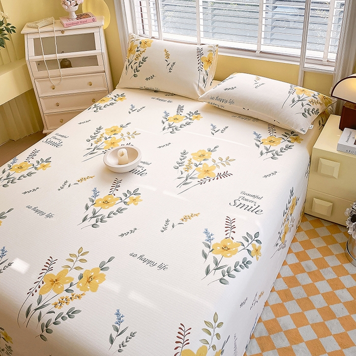 91家纺网 家纺一手货源 找家纺 爱彼家纺 2026春夏新款A类全棉纯棉老粗布凉席三件套席子床单-系列四 华夫格-休闲时光