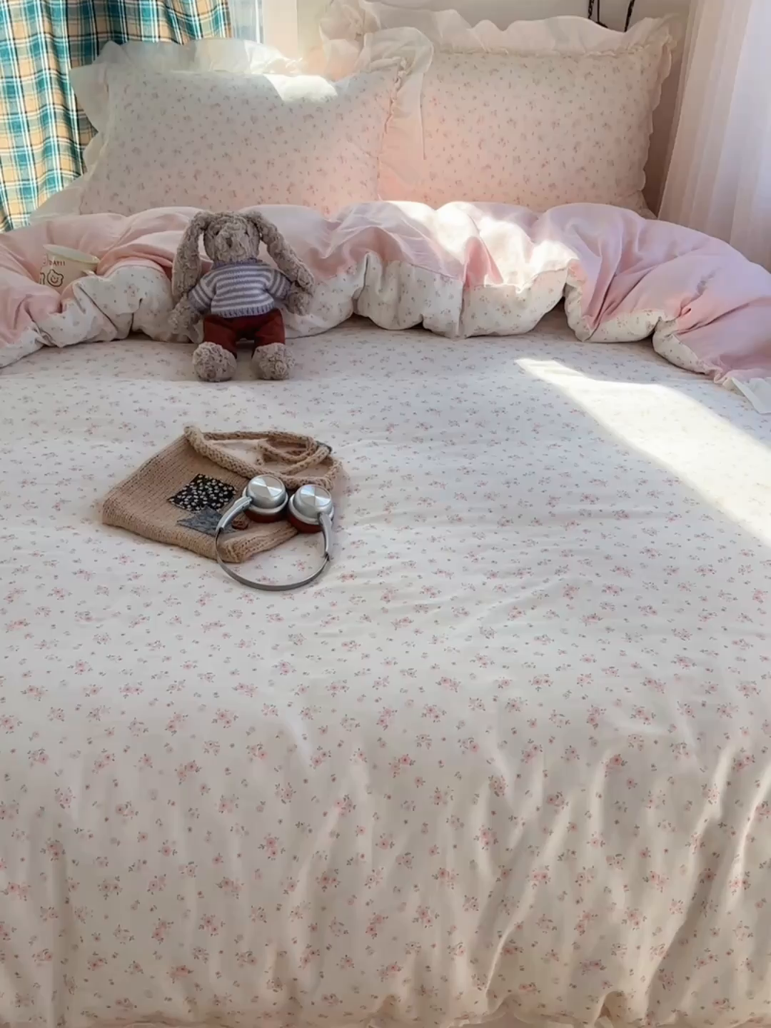 91家纺网 家纺一手货源 找家纺 丽涵家纺 2026新款法式立体花边全棉纯棉双层纱四件套 蔷薇之恋