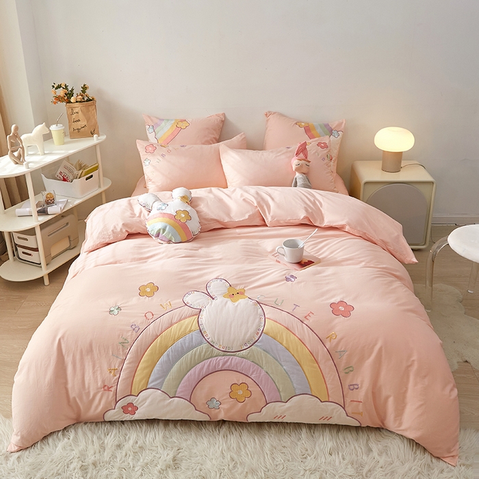 （总）涵宸家纺 2026新款全棉贴布绣小清新卡通系列四件套