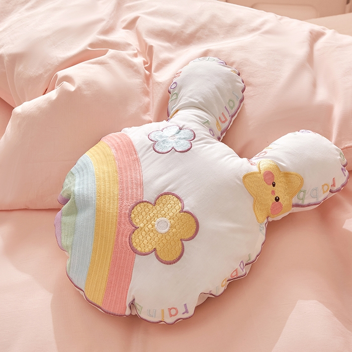 91家纺网 家纺一手货源 找家纺 涵宸家纺 2026新款全棉贴布绣小清新卡通系列四件套 彩虹漾