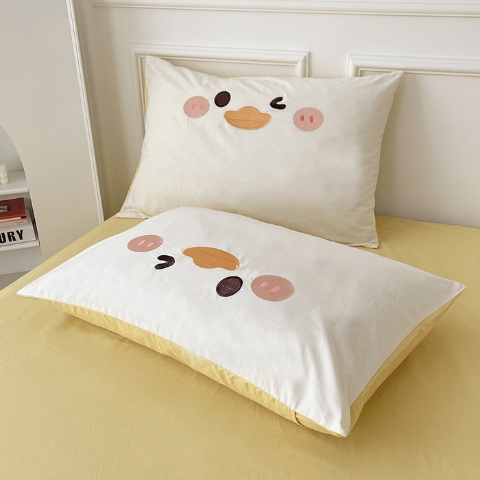 91家纺网 家纺一手货源 找家纺 涵宸家纺 2026新款全棉贴布绣小清新卡通系列四件套 快乐呀