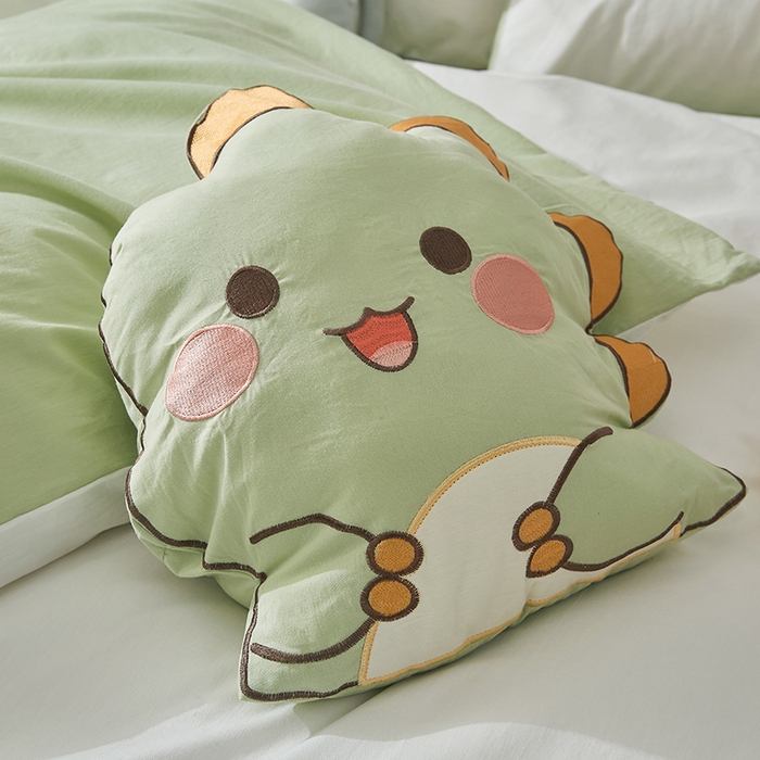 91家纺网 家纺一手货源 找家纺 涵宸家纺 2026新款全棉贴布绣小清新卡通系列四件套 萌龙