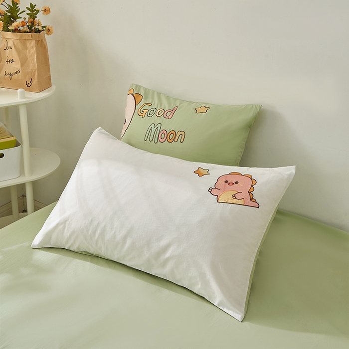 91家纺网 家纺一手货源 找家纺 涵宸家纺 2026新款全棉贴布绣小清新卡通系列四件套 萌龙