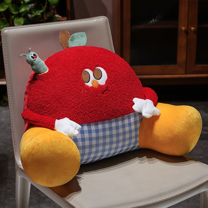 91家纺网 家纺一手货源 找家纺 （总）仟亿莱 2026新款惊讶苹果小虫大脚床头靠垫