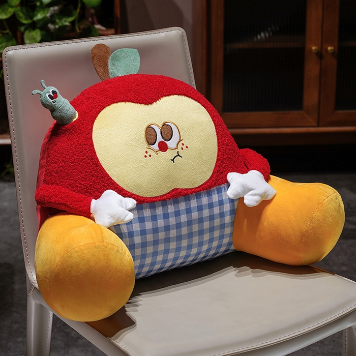 仟亿莱 2026新款惊讶苹果小虫大脚床头靠垫 拥抱惊讶半果