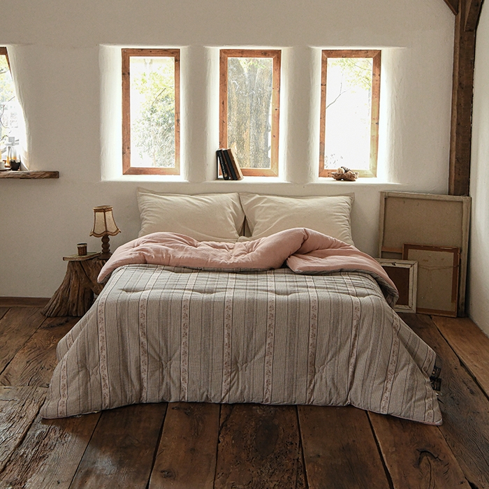 91家纺网 家纺一手货源 找家纺 （总）松色家居 2026新款全棉大豆冬被被子被芯-雾屿蔷薇