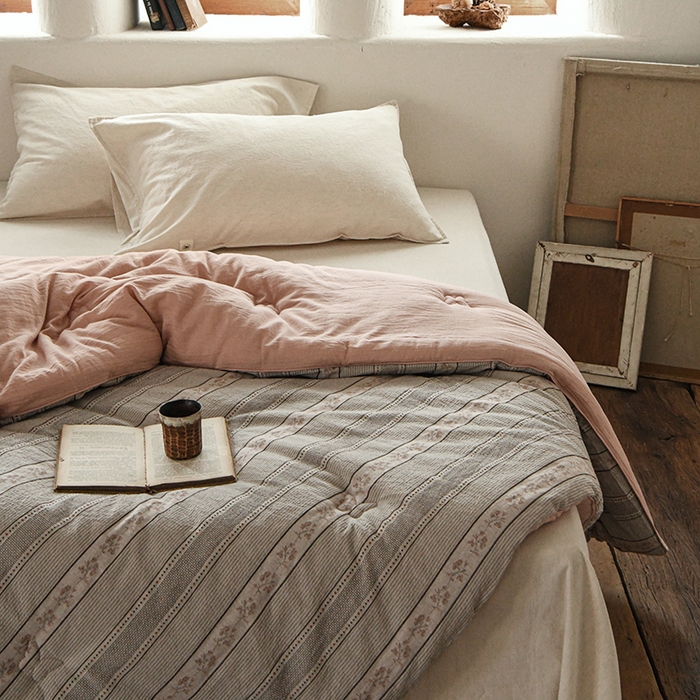 91家纺网 家纺一手货源 找家纺 （总）松色家居 2026新款全棉大豆冬被被子被芯-雾屿蔷薇