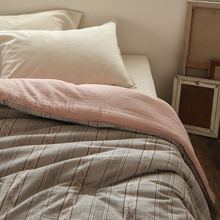 91家纺网 家纺一手货源 找家纺 （总）松色家居 2026新款全棉大豆冬被被子被芯-雾屿蔷薇