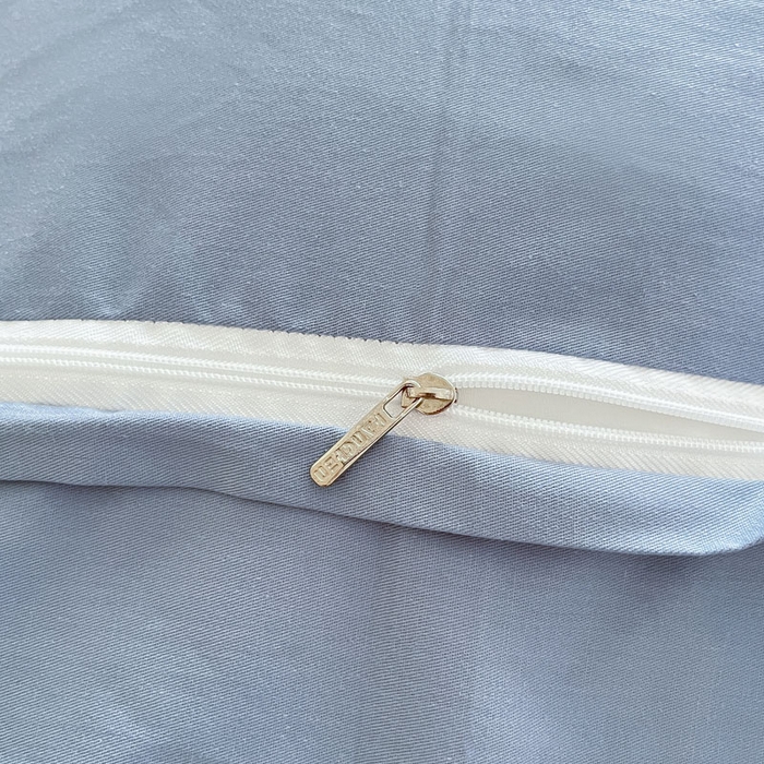 91家纺网 家纺一手货源 找家纺 涵宸家纺 2026新款全棉纯色四件套-米兰-场景一 米兰-奶白+湖兰