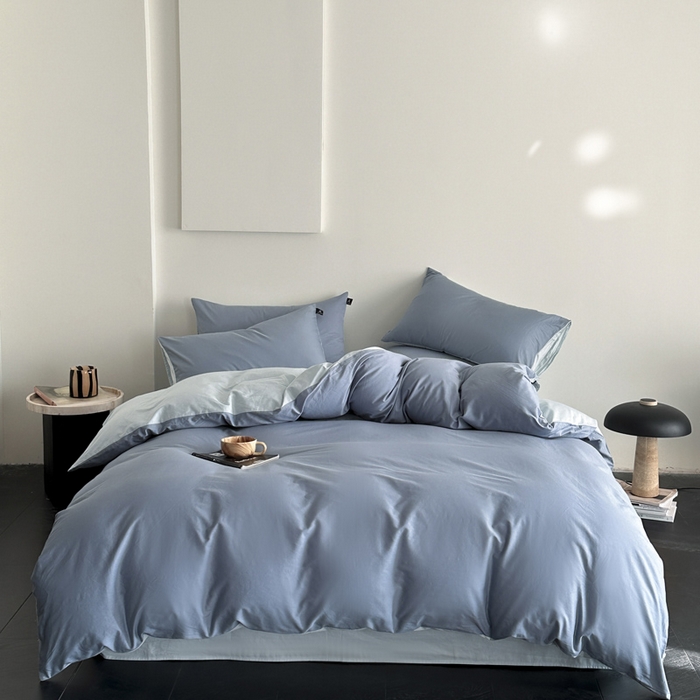 91家纺网 家纺一手货源 找家纺 （总）涵宸家纺 2026新款全棉纯色四件套-米兰-场景二