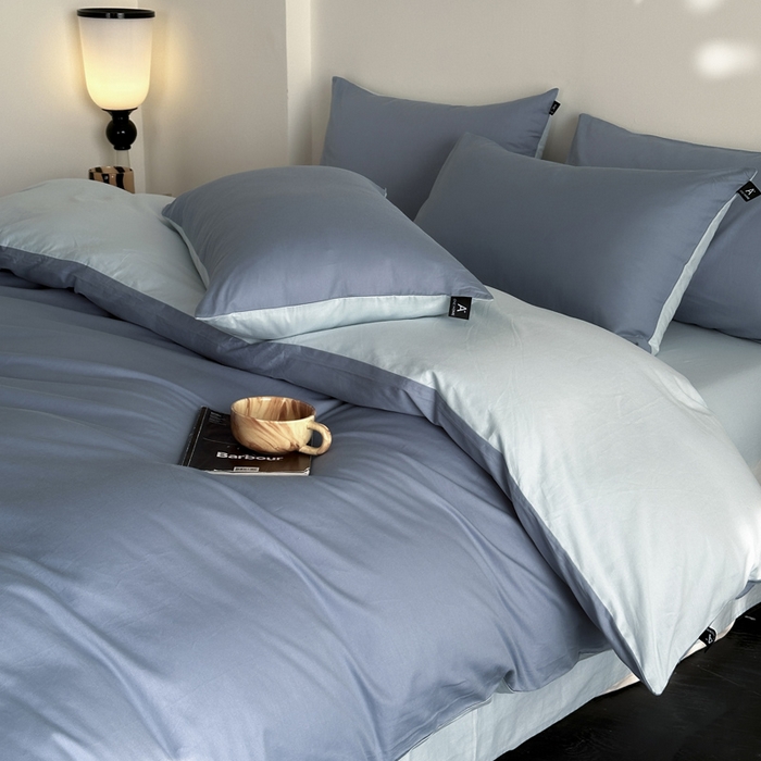 91家纺网 家纺一手货源 找家纺 （总）涵宸家纺 2026新款全棉纯色四件套-米兰-场景二