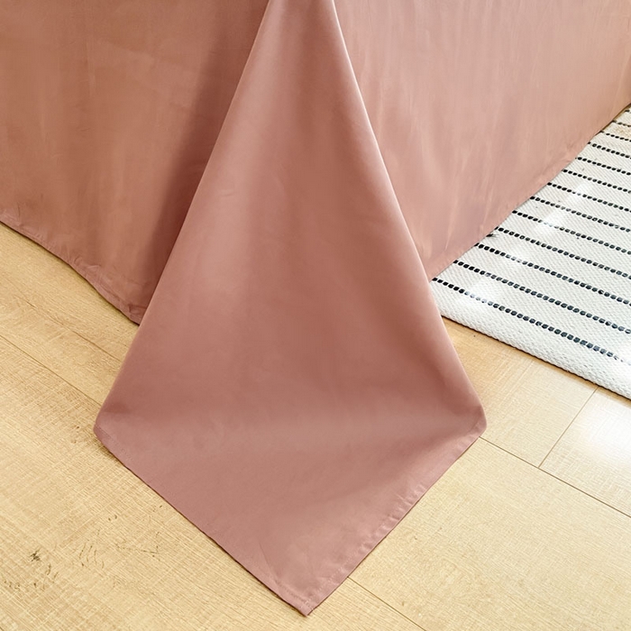 91家纺网 家纺一手货源 找家纺 涵宸家纺 2026新款全棉纯色四件套-米兰-场景一 米兰-杏色+豆其