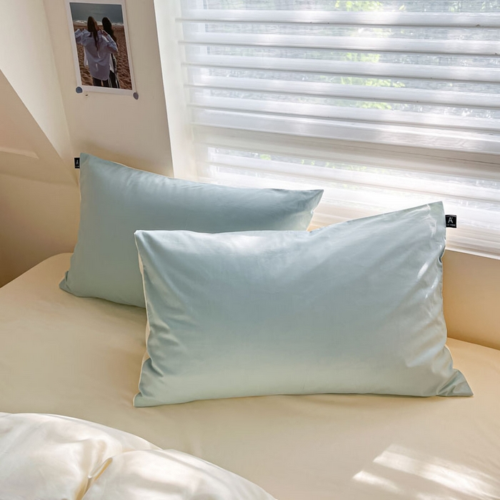 91家纺网 家纺一手货源 找家纺 涵宸家纺 2026新款全棉纯色四件套-米兰-场景一 米兰-幸运兰+ 奶白