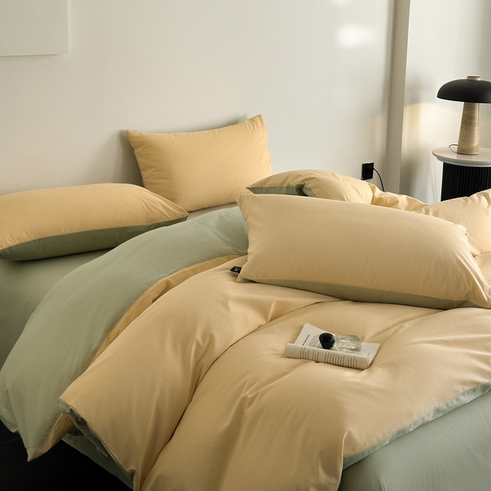 91家纺网 家纺一手货源 找家纺 （总）涵宸家纺 2026新款全棉纯色四件套-米兰-场景二