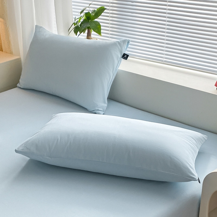 91家纺网 家纺一手货源 找家纺 涵宸家纺 2026新款全棉纯色单枕套-米兰 枕套-晨雾兰