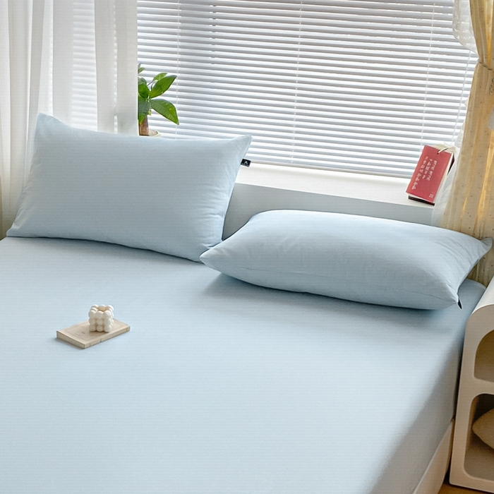 91家纺网 家纺一手货源 找家纺 涵宸家纺 2026新款全棉纯色单枕套-米兰 枕套-晨雾兰