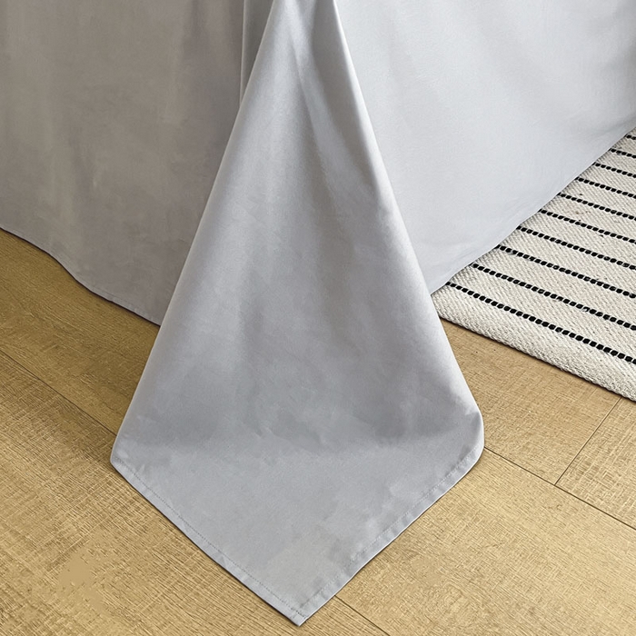 91家纺网 家纺一手货源 找家纺 涵宸家纺 2026新款全棉纯色四件套-米兰-场景一 米兰-银灰+梧桐灰