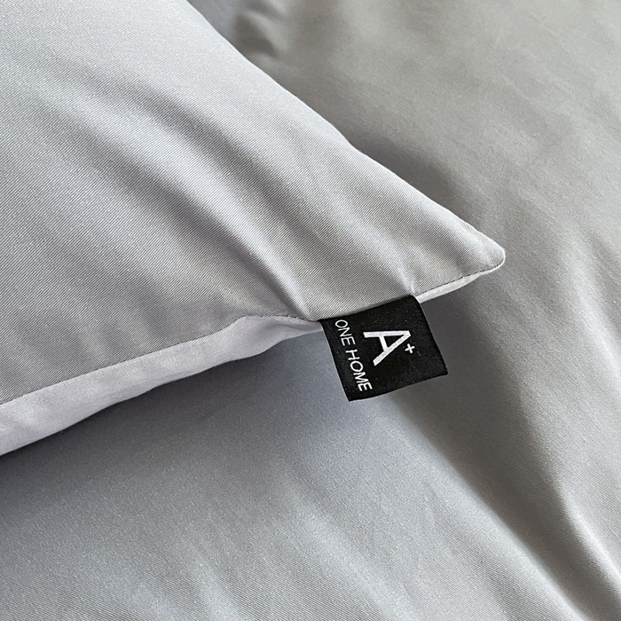 91家纺网 家纺一手货源 找家纺 涵宸家纺 2026新款全棉纯色四件套-米兰-场景一 米兰-银灰+梧桐灰